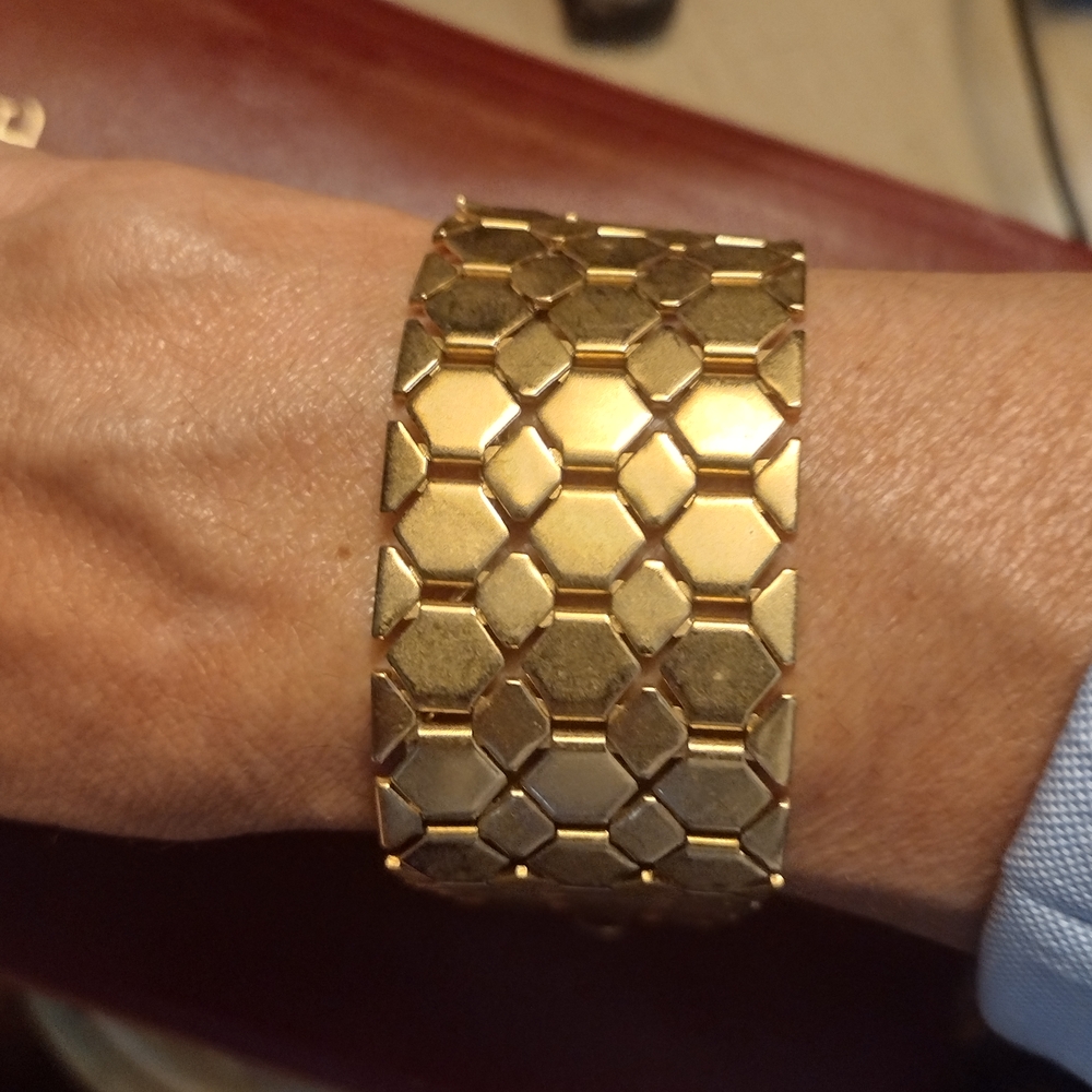 Vintage Napier Gold Geometric Bracelet.